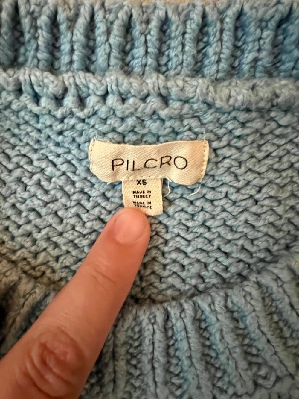 Pilcro Harlow Oversized Roll-Hem Sweater In Baby Blue Anthropologie XS - Picture 6 of 10